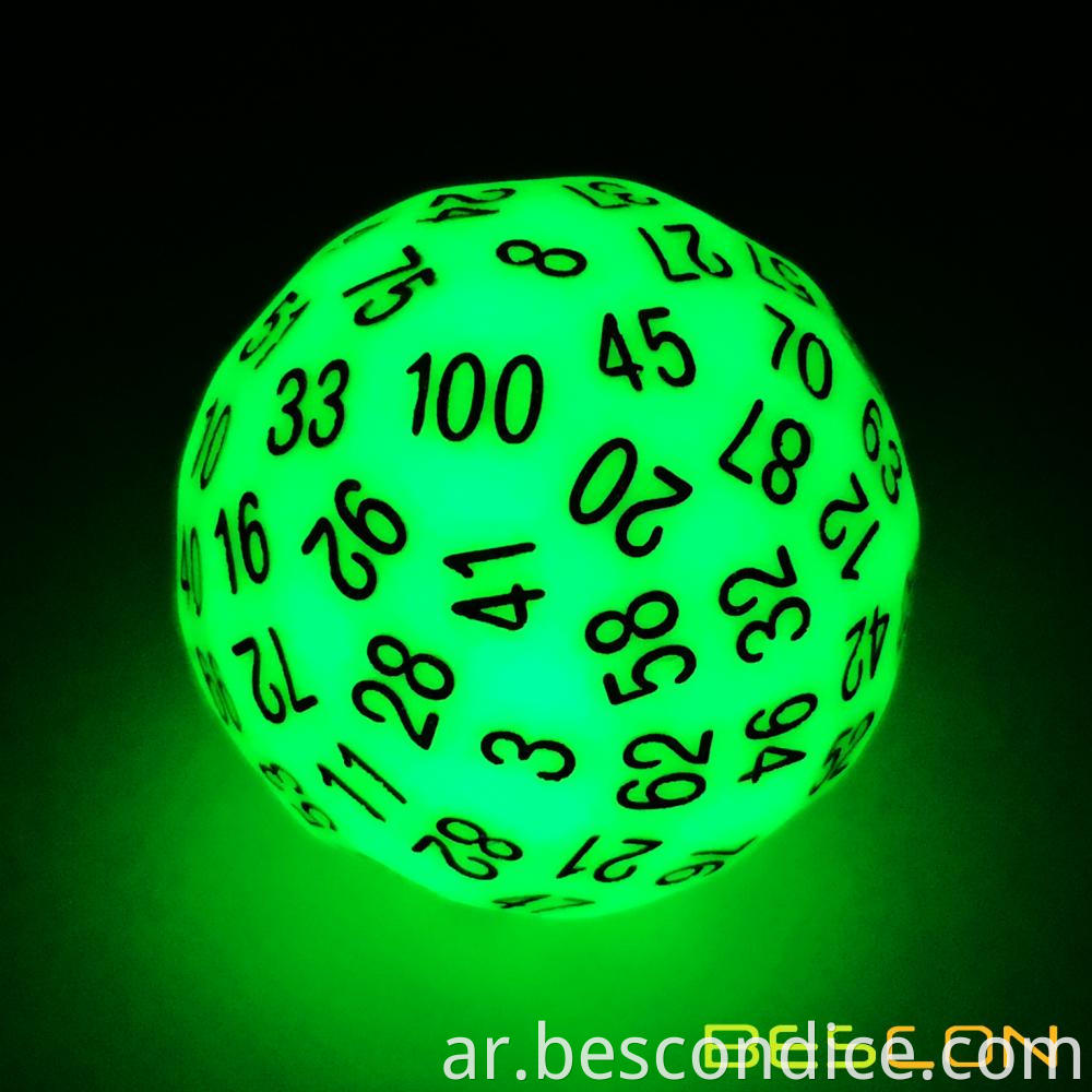 Glow In Dark Polyhedral Dice 100 Sides 1